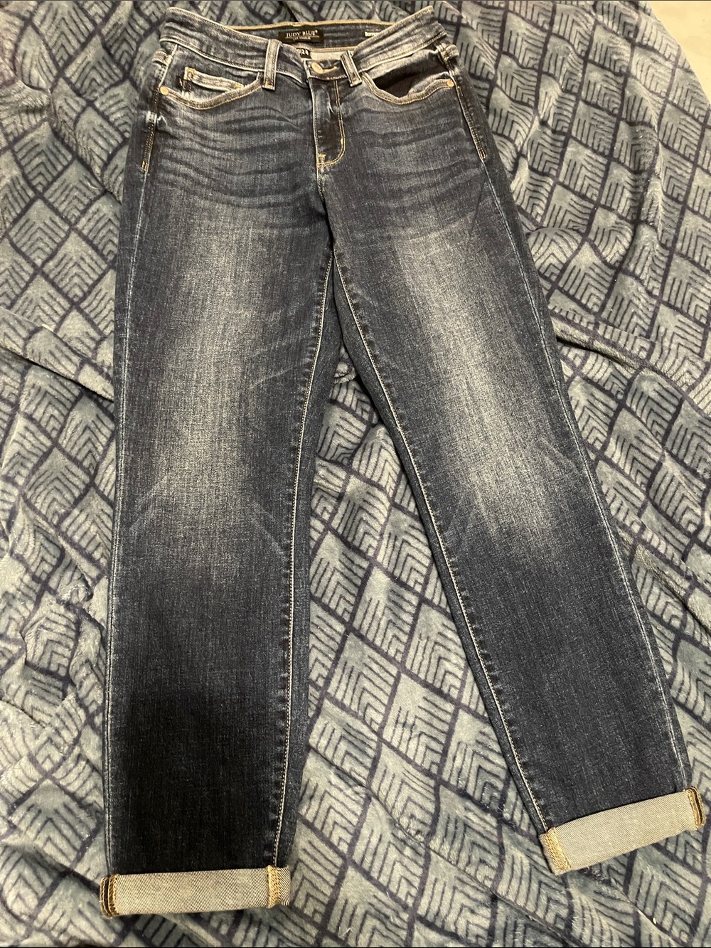 Judy Blue Faded Dark Blue Boyfriend Jeans